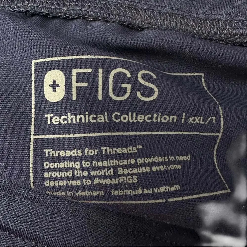 Workcore FIGS Technical Collection Scrub Pants Blue Tie Waist Plus Size XXL Tall